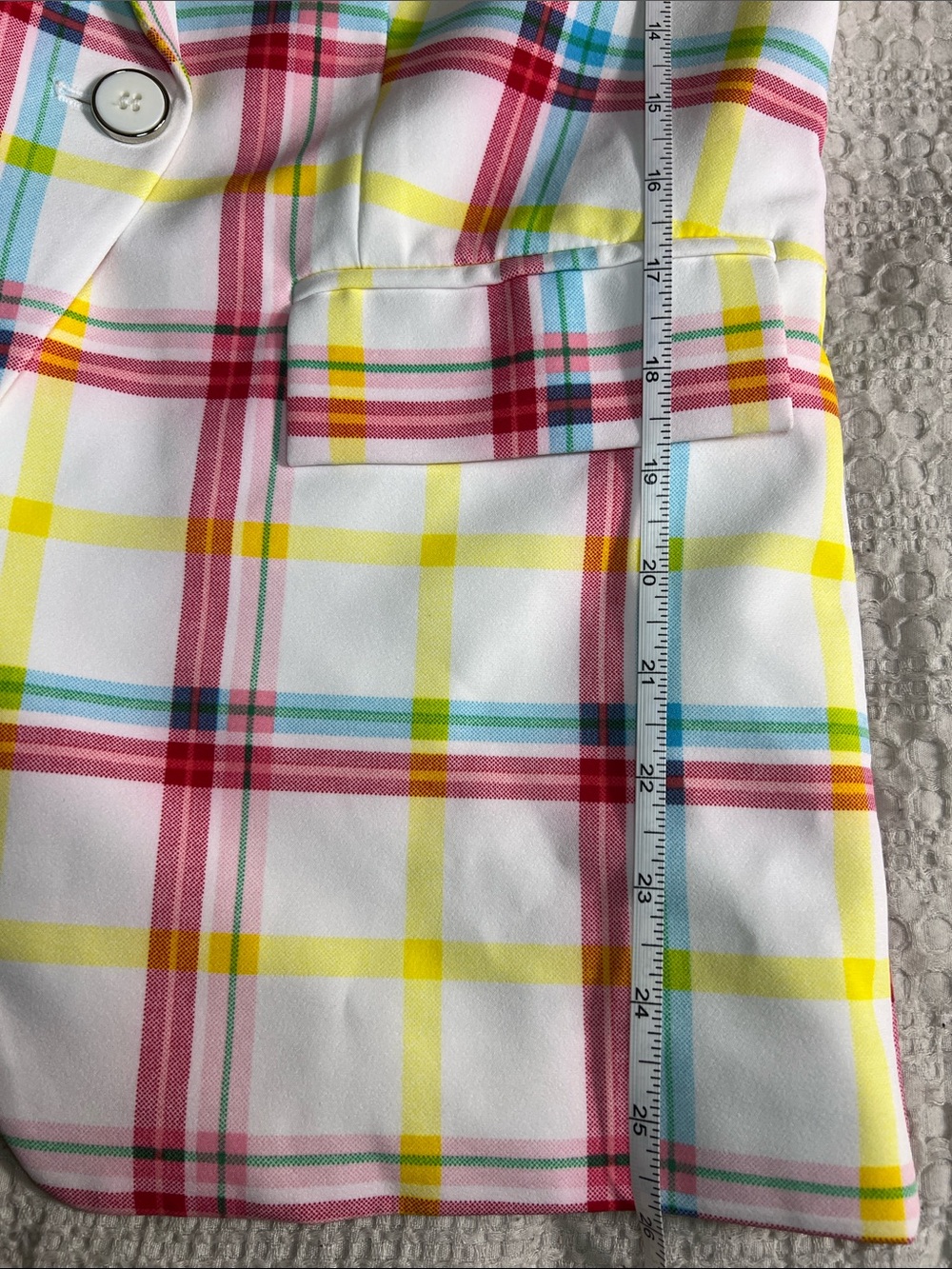 New York & company Colorful Plaid Double-Breasted Women's Blazer size M - Picture 4 of 9